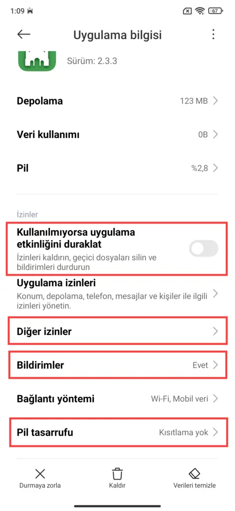 Notification settings screenshot 2.1