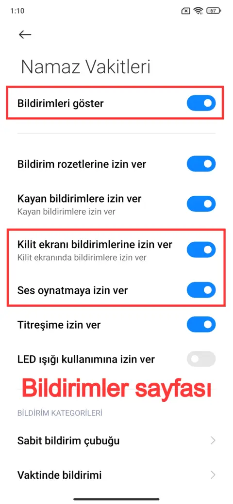 Notification settings screenshot 2.2