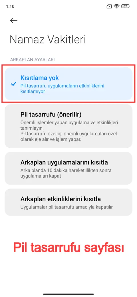 Notification settings screenshot 2.3