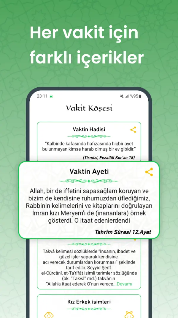 Ezan 360 screenshot: New content for every prayer