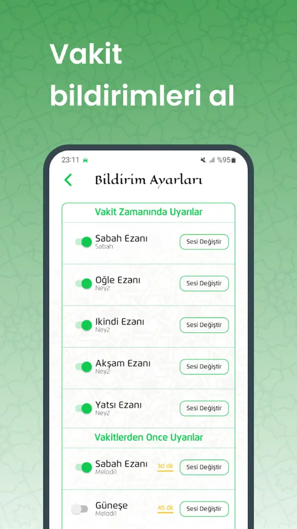 Ezan 360 screenshot: Prayer notifications