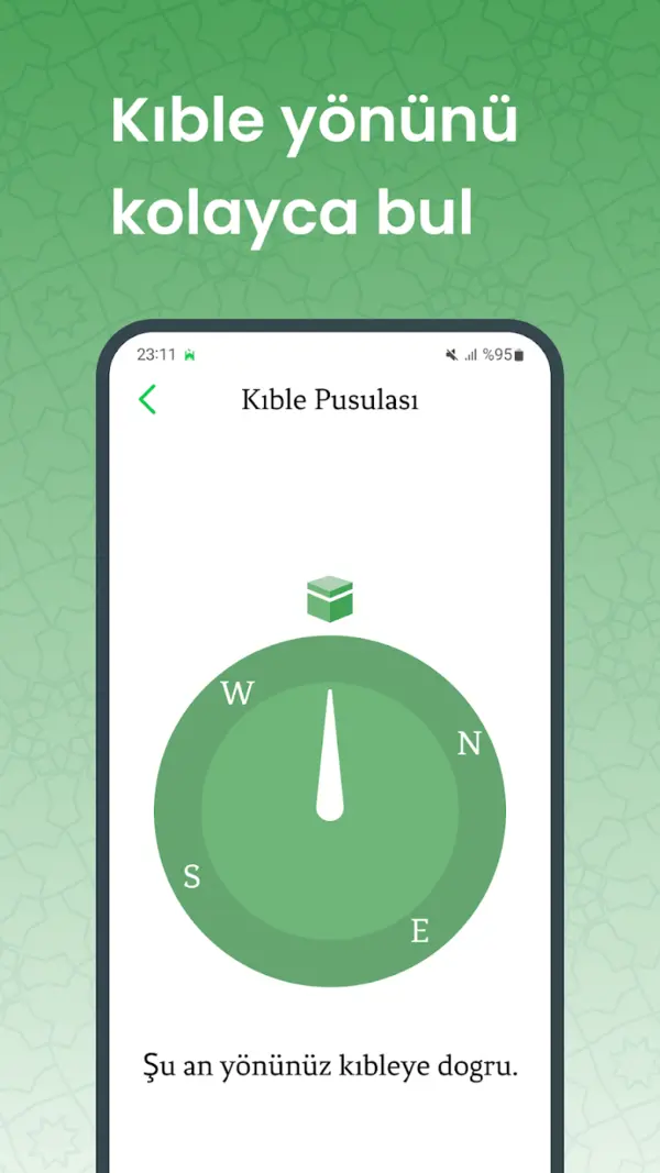 Ezan 360 screenshot: Qibla compass